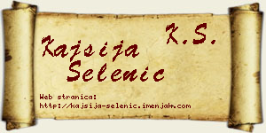 Kajsija Selenić vizit kartica